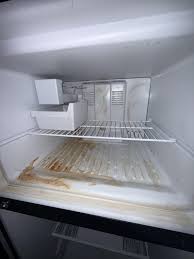 Stains on freezer surfaces.