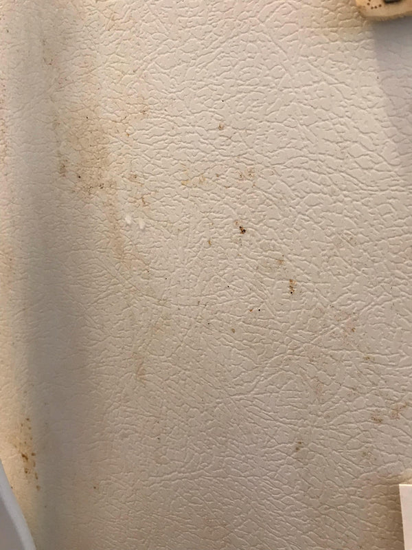 Grease and film on ref walls.